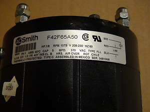 F42F65A50 A.O.Smith York Coleman AC 1/8 HP Condenser FAN MOTOR  