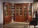 Warm Brown Rococo Bookcase Corner Wall Unit  