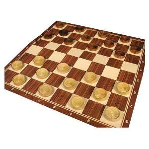    Sheesham and Boxwood Complete Checkers Set