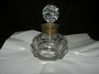 ANTIQUE FRENCH CRYSTAL PERFUME COLOGNE BOTTLE WITH BRONZE MOUNTS GREAT 