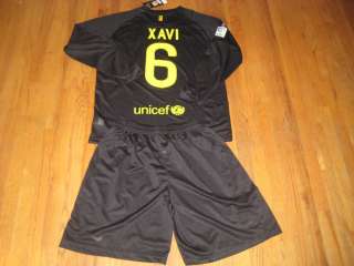 BNWT #6 Xavi Barcelona Black Jersey + Shorts Longsleeve W/LFP patch 