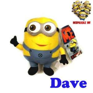 3D Eyed Despicable Me Minions Dave Plush Toy Doll New  