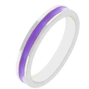   : Purple Enamel Silver Tone Costume Ring (Size 5,6,7,8,9,10): Jewelry