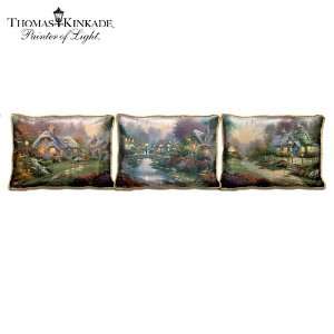   Thomas Kinkade Panoramic Cottage Art Pillow Collection