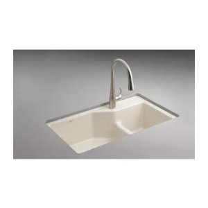 Kohler K 6411 1 FT Indio Undercounter Double Offset Basin Kitchen Sink 