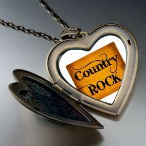  Music Theme Country Rock Letter Photo Large Pendant 