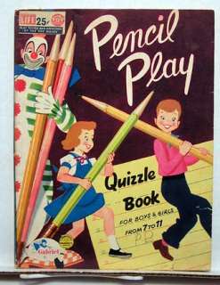 1957 Activity Quiz Book PENCIL PLAY QUIZZLE BOOK  