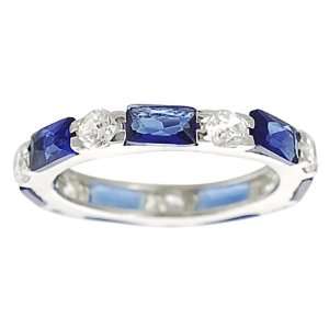  Tressa Sterling Silver Blue and White Cubic Zirconia Ring 