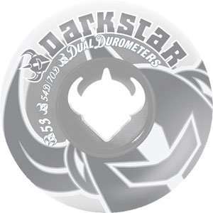  Darkstar Icon D/D White/Grey 53mm Skateboard Wheels (Set 