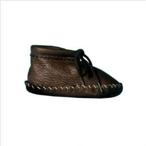   150   Saddle Toddler Deerskin Booties Color: Dark Brown, Size: S: Baby