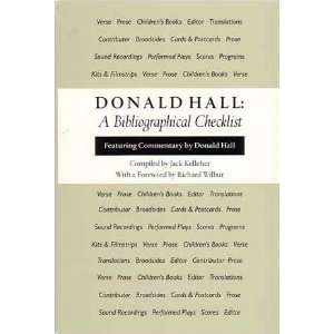  DONALD HALL. A BIBLIOGRAPHICAL CHECKLIST. Books