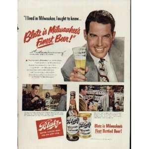 com FRED MacMURRAY says, Blatz is Milwaukees Finest Beer. See Fred 