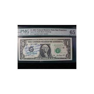 Ginsburg, Ruth Bader Autographed/Hand Signed $1 2001 Federal Reserve 