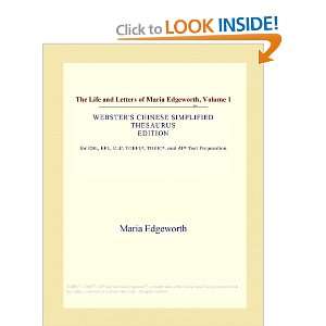  The Life and Letters of Maria Edgeworth, Volume 1 (Webster 