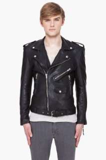 Blk Dnm Thick Black Leather Jacket for men  