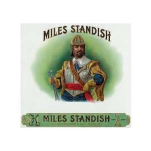 Miles Standish Brand Cigar Box Label, Myles Standish, Advisor at 