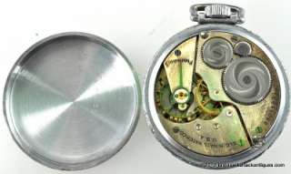 1925 Elgin Pocket Watch 16s Blind Mans Dial Big Arabic Numerals For 