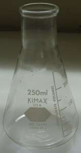 KIMAX 26500 250 mL Stopper # 6 Erlenmeyer Beaker Flask  