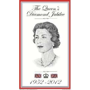  Queen Elizabeth II Diamond Jubilee Tea Towel   100 % Made 
