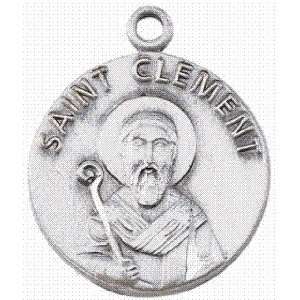 St. Clement Sterling Silver Medal with 18 Inch Chain