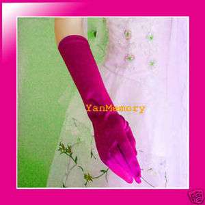 15”Hot Pink Satin Evening Prom Party Gloves Fancy Dress  