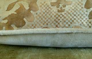 Fortuny Fabric Designer Custom Throw Pillow Metallic Tan Gold 1 New 