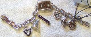 Oakland Raiders Fossil Ladies Charm Bracelet Watch New  