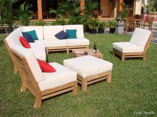   Wood 7pc Sectional Sofa Lounge Set Outdoor Garden Patio New  