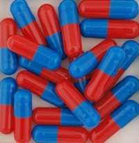 100 EMPTY GELATIN CAPSULES 2fill RED BLUE COLORED sz 00  
