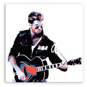 George Michael with Guitar Wham Faith FRAMED Red White Blue POP ART 