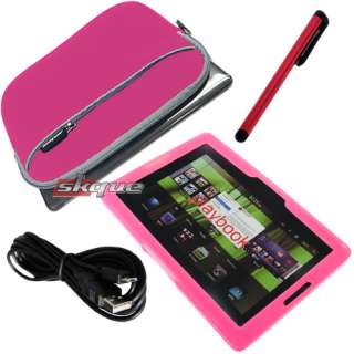 Pink Skin Case+Stylus pen+cable for Blackberry Playbook 886489992957 