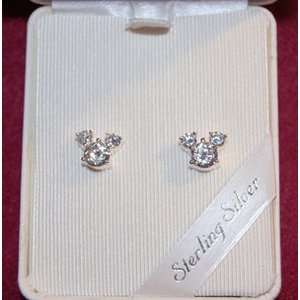  Disney Mickey Ear Zirconia Sterling Silver Earrings 