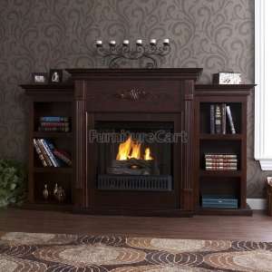   Enterprises Tennyson Espresso Gel Fuel Fireplace w/ Bookcases FA8545BG