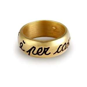 INK Unisex Ring in Yellow Black ink engraving 925 Silver, line Basic 