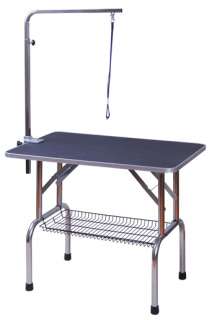   Steel Dog Grooming Table With Adjustable Arm, removeable Basket  