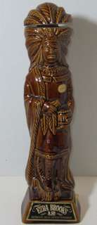 Vintage 1968 EZRA BROOKS INDIAN CHIEF Whiskey DECANTER Bottle Ceramic 