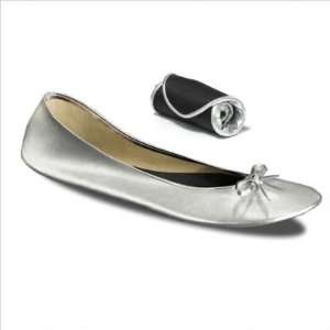   202 Shameless Silver Rollable Ballet Flats Size Medium, Color Black
