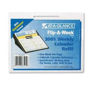 AT A GLANCE  Flip A Week with QuickNotes Weekly Desk Calendar Refill 