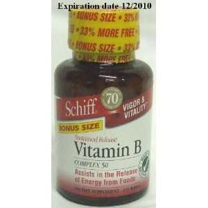 New Schiff Vitamin B Complex 50 Bonus Size, 133 Tablets, Expiration 