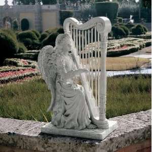  Music Angel Harp Statue home garden sculpture New (The digital angel 