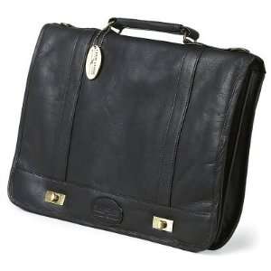  Claire Chase Leather Messenger Briefcase   Black Office 