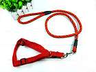 Fine lines Round Chain Dog Collar Leashes Harness Strap Braided 