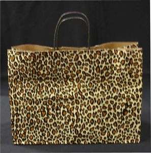 250 Leopard Print Vogue Kraft Paper Retail Bags Shopper  