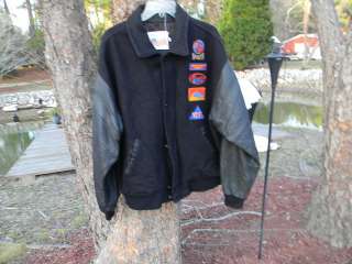  Indy 200 Race 97 Leather Wool Lettermans Jacket Coat Mens XL  