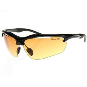 Loop Sunglasses Wide Half Frame Semi Rimless Sports Wrap w/ HD Vision 