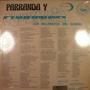 LP LATIN LOS VALLENATOS DEL GUAYAS Parranda Y CUUUMBIA 1982 TLM 
