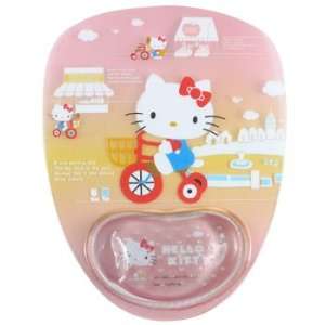   Hello Kitty Mouse Pad w/ Wrist rest : Kitty Riding Bibycle: Computers