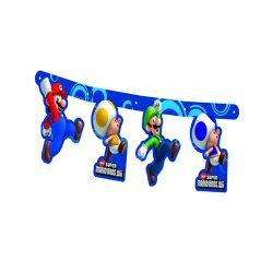 Super Mario Bros Wii Party Birthday Jointed Banner  