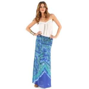  Blue Long Silk Skirt 