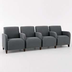  Siena Four Seat Sofa with Center Arms Avon Burgundy Fabric 